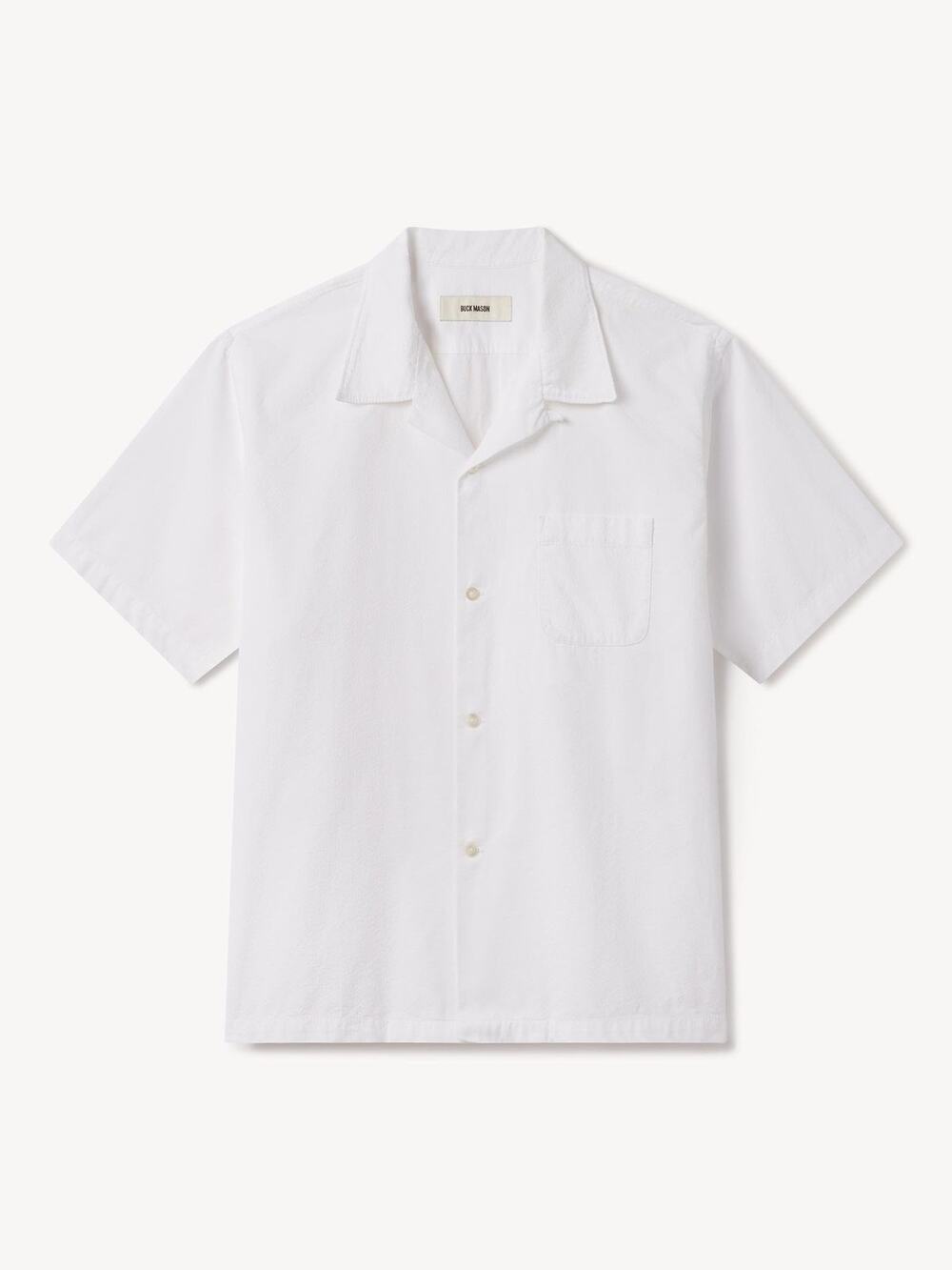 Buck Mason White Preppy Casual Eoe Wornwell Short Sleeve Camp Shirt NWT Small